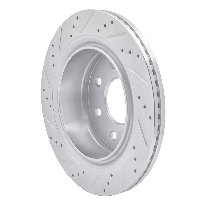 Ford F-150 Brake Rotor (1) - Rear Right - R1 Concepts - Drilled & Slotted - Silver - `12-`14